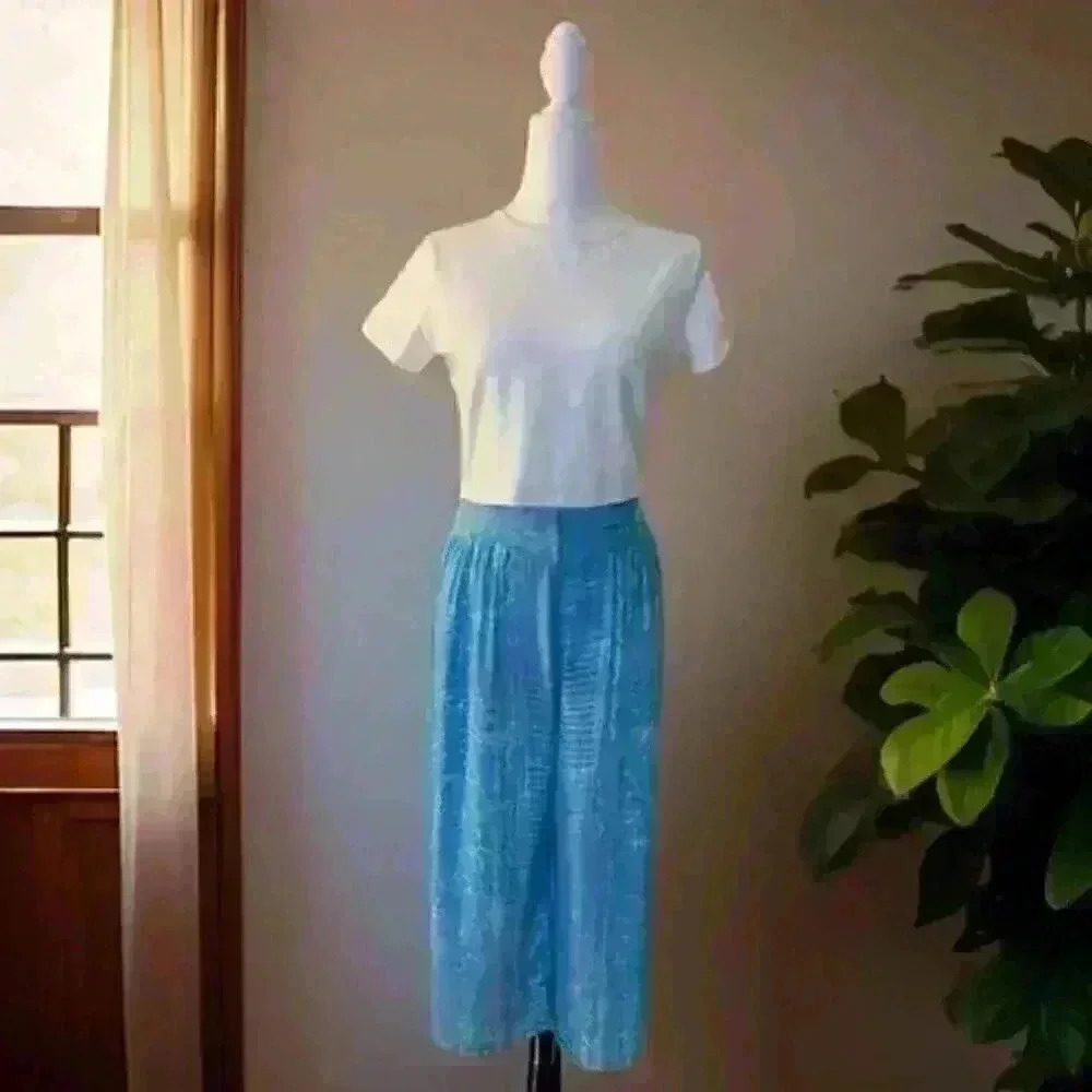 Blue Multi Capri